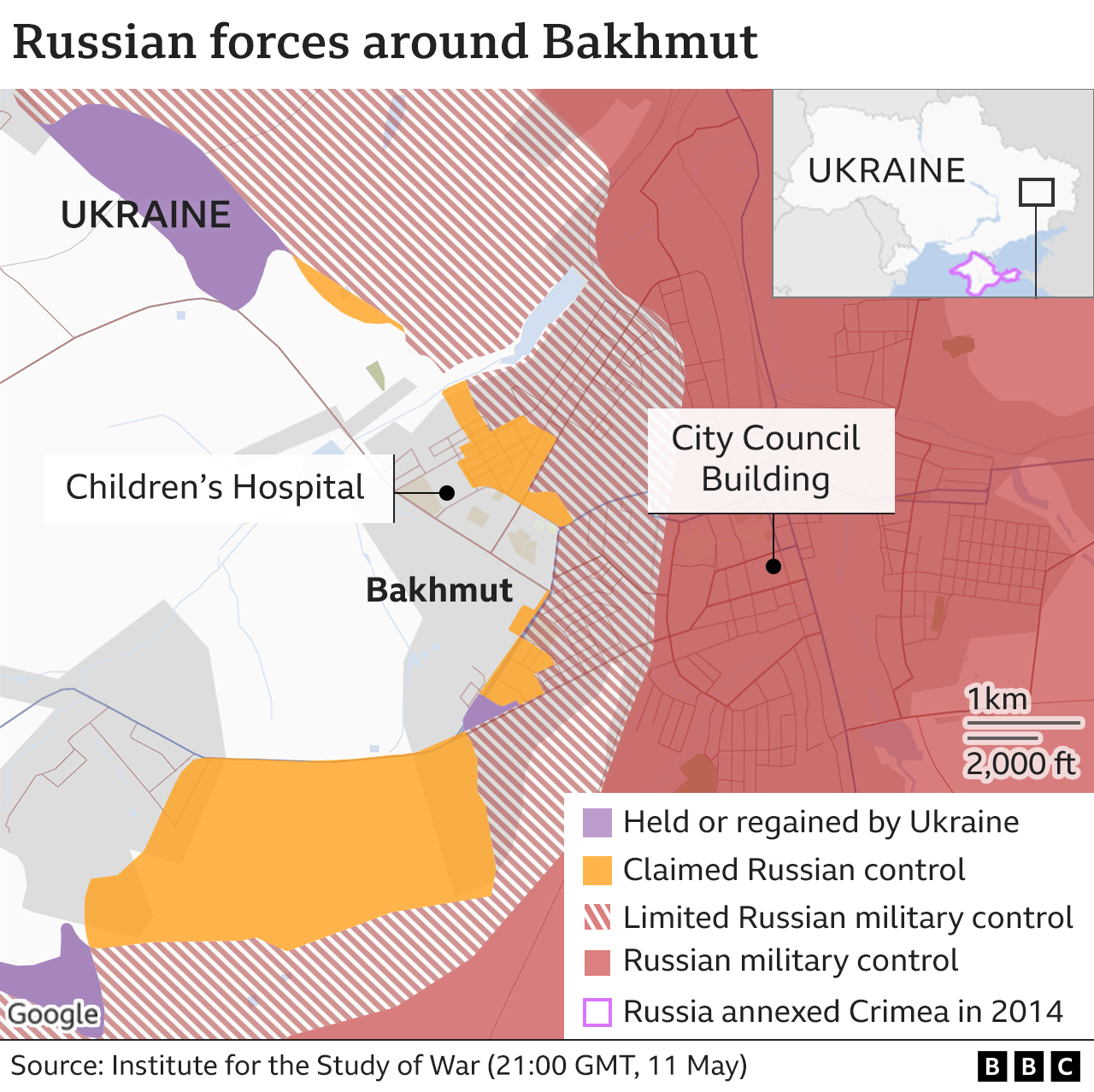 Bakhmut control map