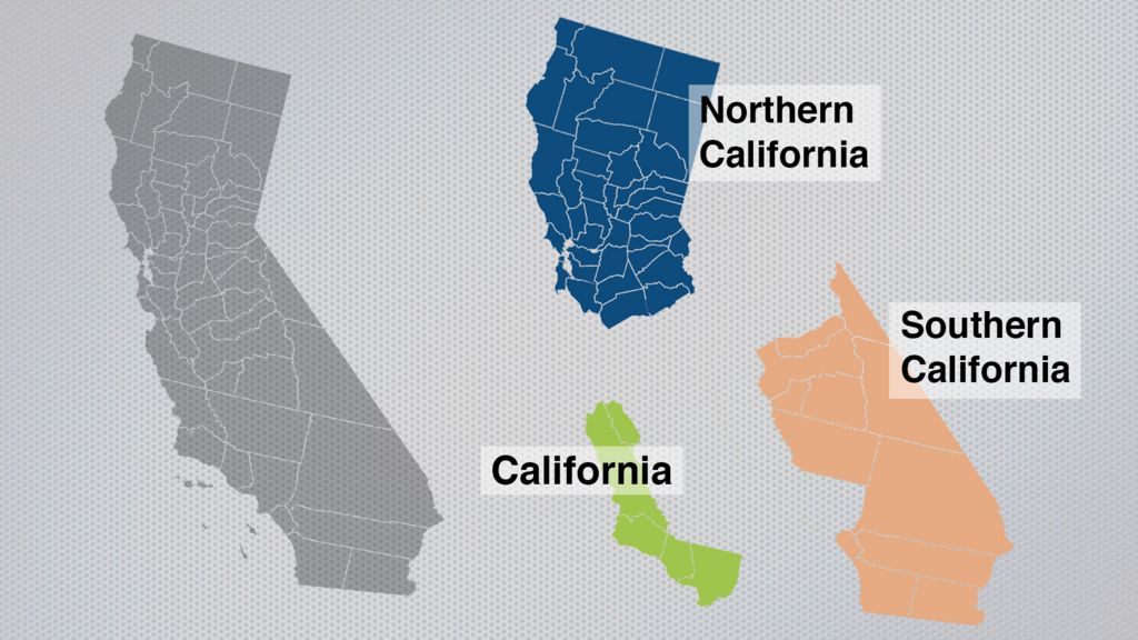 Divide California Into 3 States Map Map