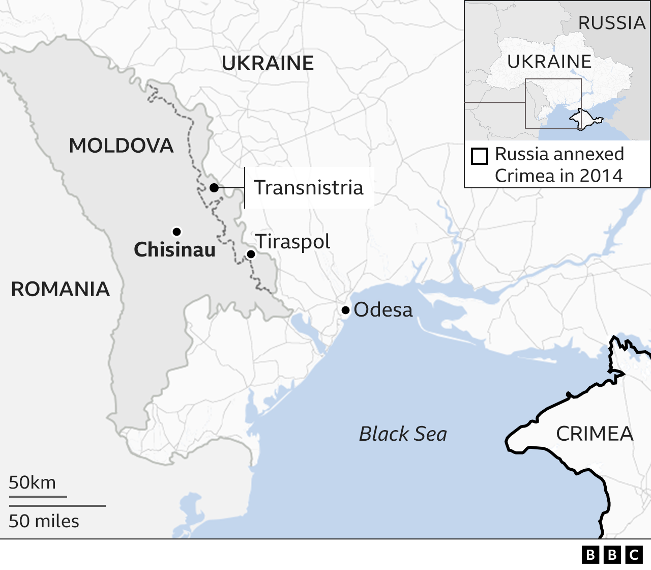 Карта с изображением Молдовы и Приднестровья