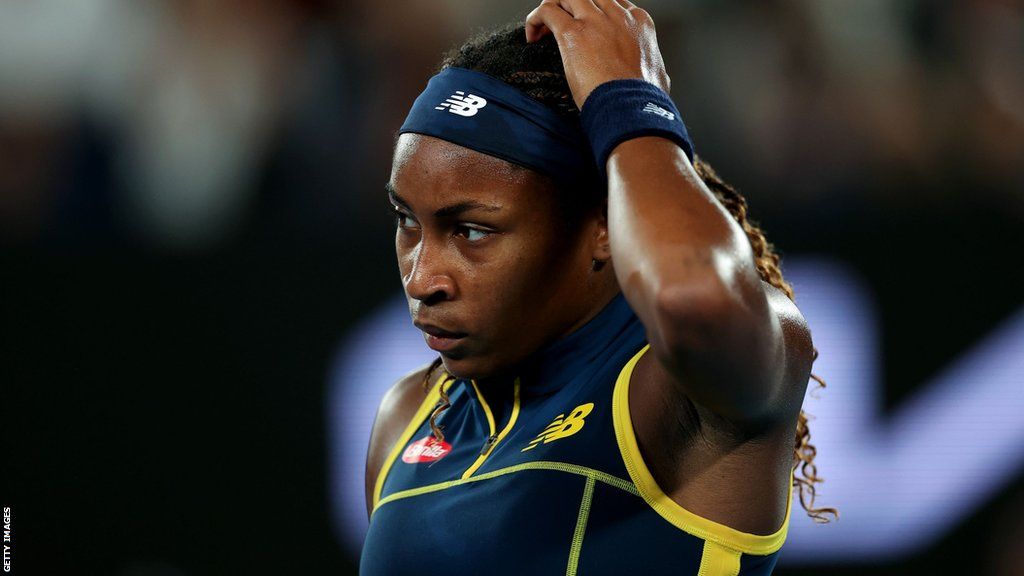 Coco Gauff looks disappointed in Australian Open semi-final
