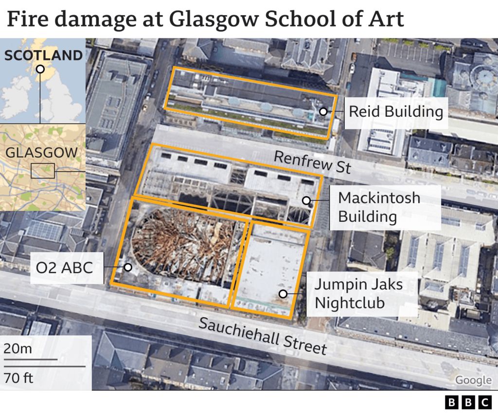 map of the damage