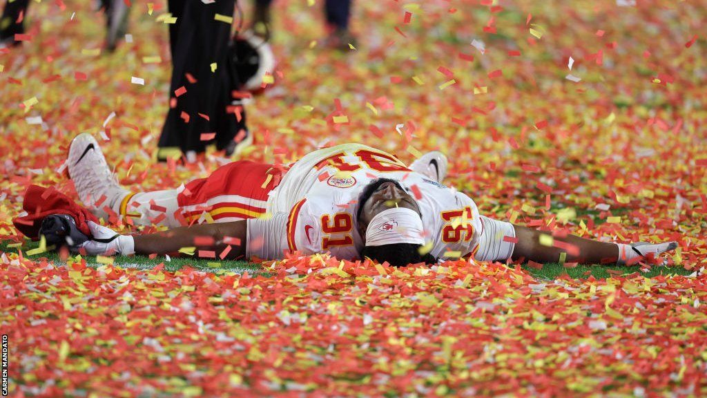 Derrick Nnadi of the Kansas City Chiefs celebrates