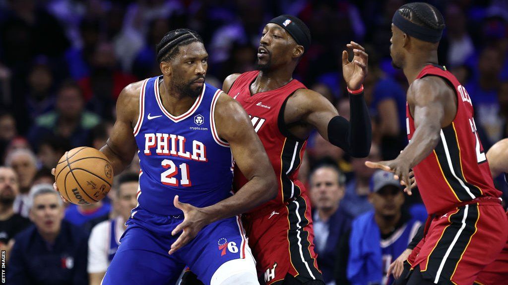 76ers Surge Ahead: Philadelphia Beats Miami Heat to Secure Play-off Spot in NBA Race.