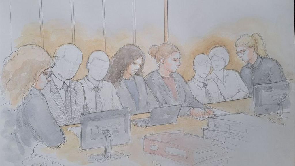 Court sketch of the defendants 