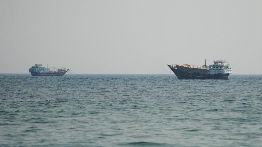 Vessels sail in the Strait of Hormuz. Photo: 12 July 2026