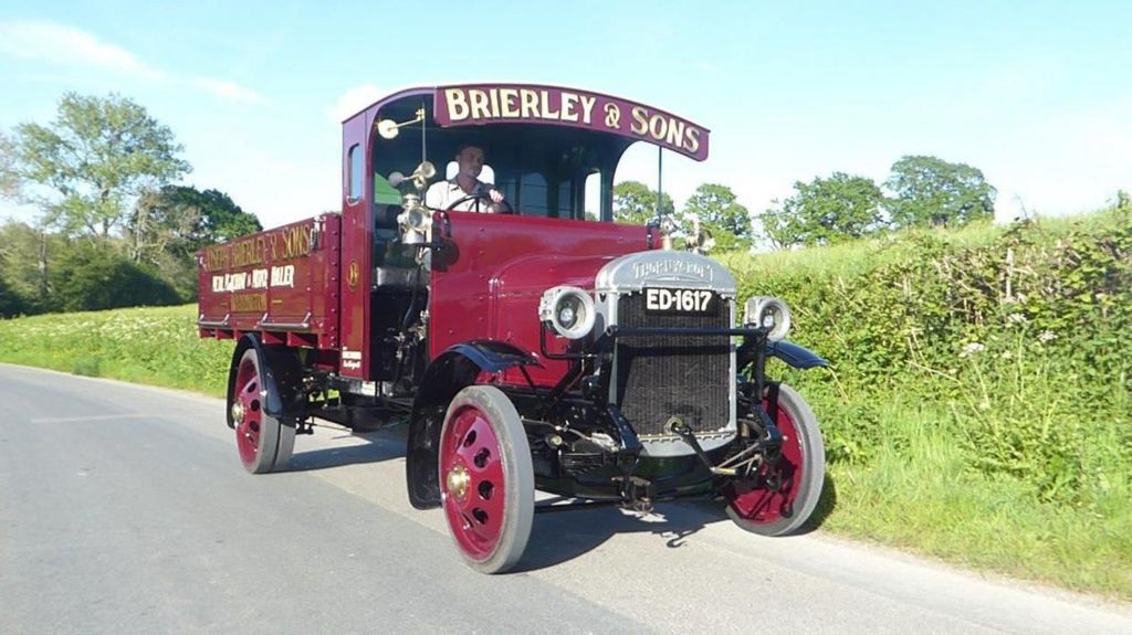 A Thornycroft J-type lorry dating form 1919 being driven by Toby Robinson after restoration