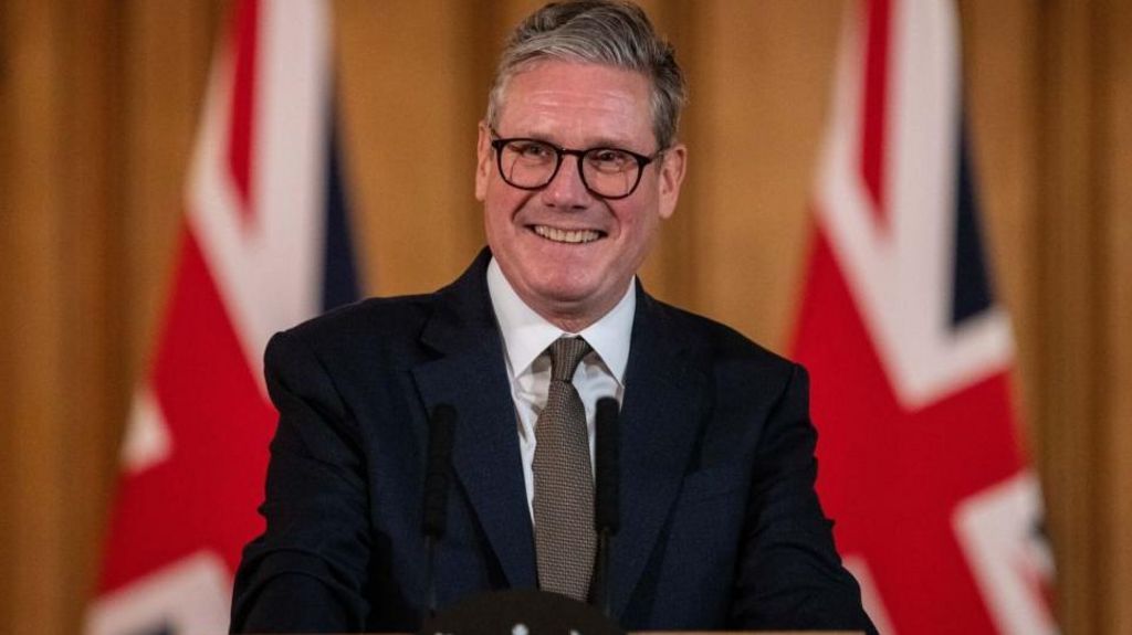 Keir Starmer at news conference in Downing Street