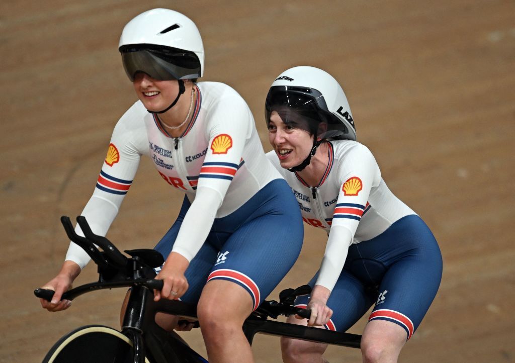 Sophie Unwin and pilot Jenny Holl in action on the track