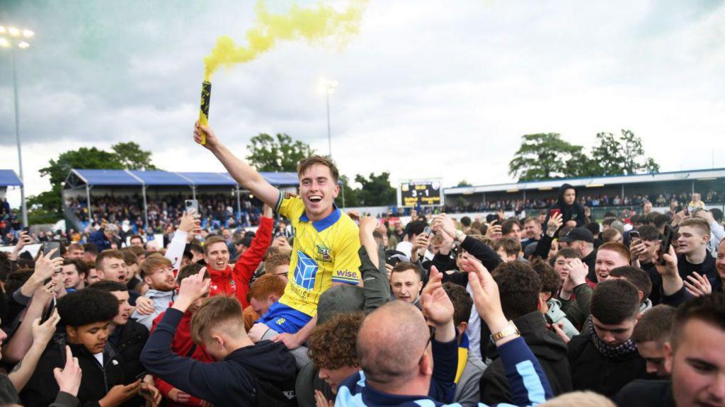 Celebrations when Solihull Moors reached the play off final in 2022 