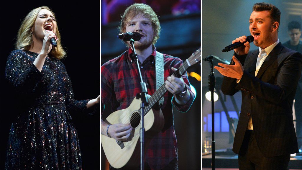 Adele, Ed Sheeran and Sam Smith