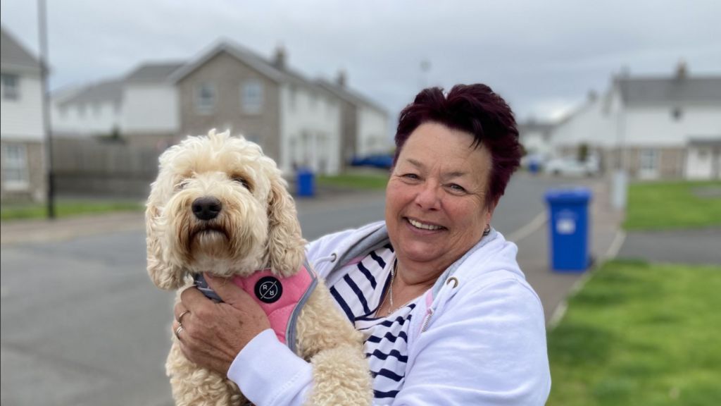 Sharon Murrell in Newtownards with her dog Poppy