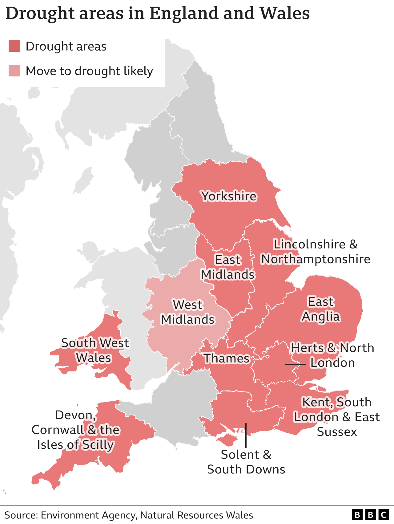Drought status map