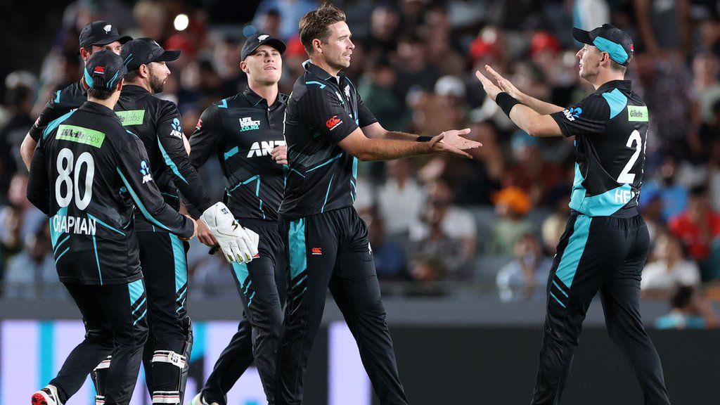 Tim Southee celebrating a wicket against Pakistan