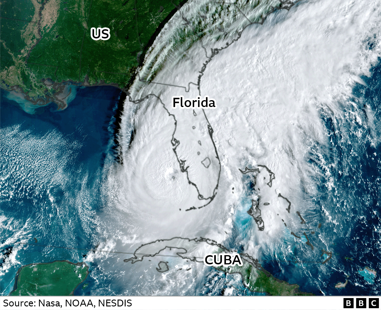 Satellite image of Hurricane Ian