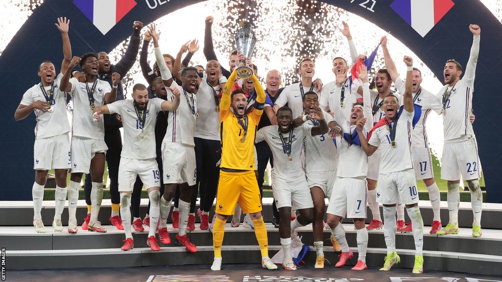 France celebrate winning the Nations League in 2021