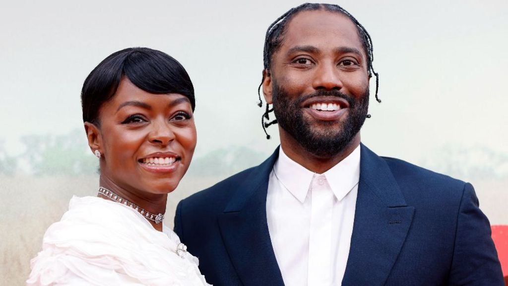 Danielle Deadwyler and John David Washington attend the "The Piano Lesson" Special Presentation during the 68th BFI London Film Festival at The Royal Festival Hall on October 12, 2024 in London, England