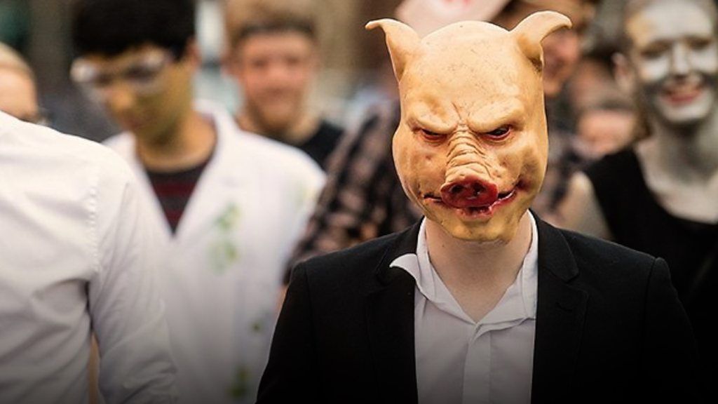 Man with pig mask