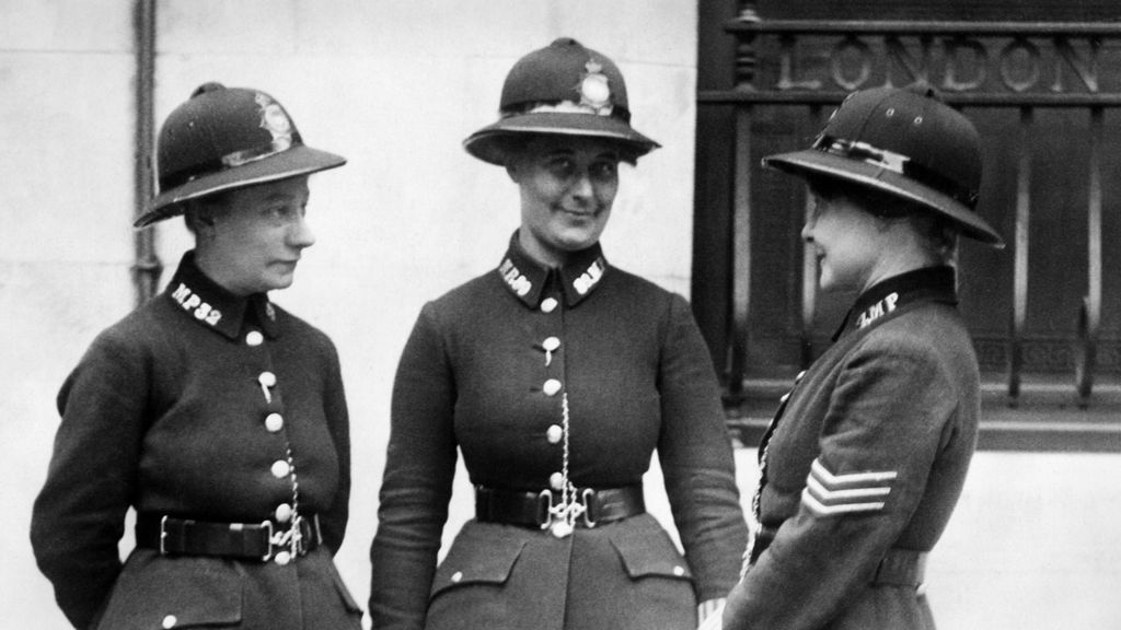 Three female police officers on duty in London, 1921