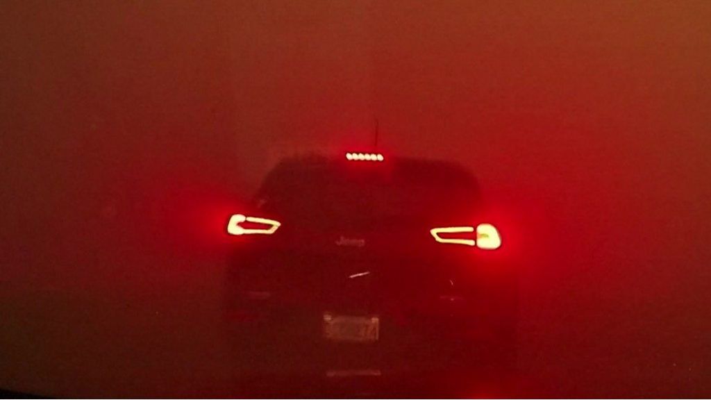 Car in wildfires
