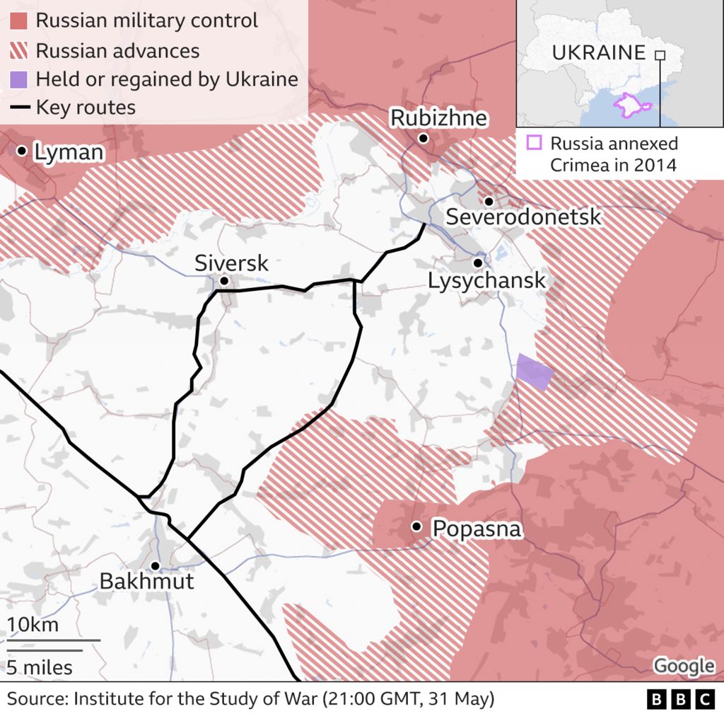 A map of Severodonetsk