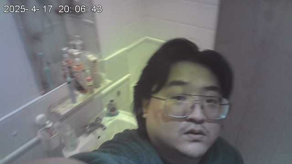 Picture Xu took of himself installing hidden camera