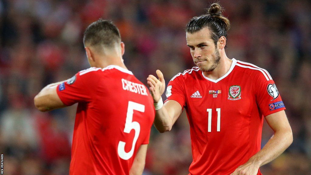 James Chester with Gareth Bale at Euro 2016 with Wales