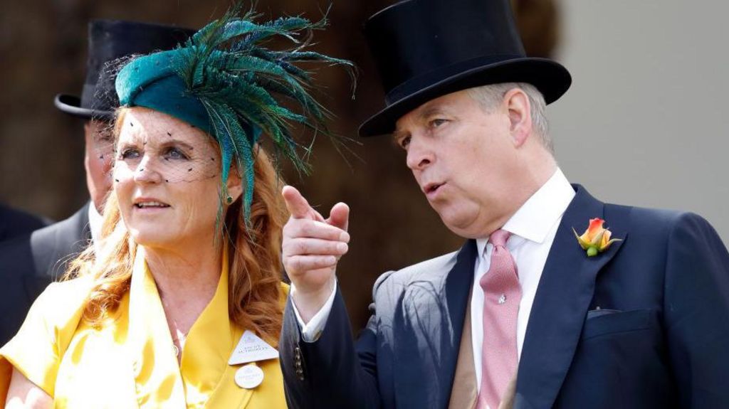 Sarah Ferguson and Andrew Mountbatten-Windsor pictured at Ascot in 2019