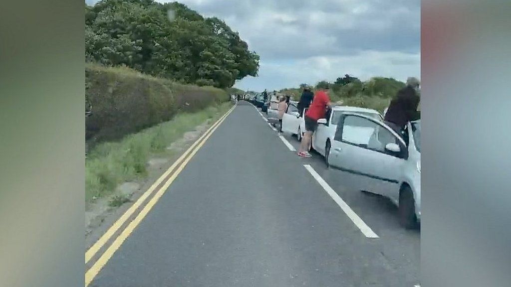 Queues on A67 in Yarm