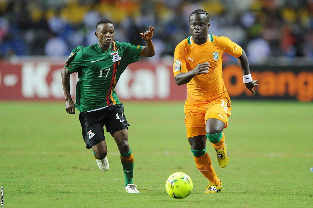 Rainford Kalaba plays in the 2012 Afcon final as Zambia beat Ivory Coast to lift the trophy