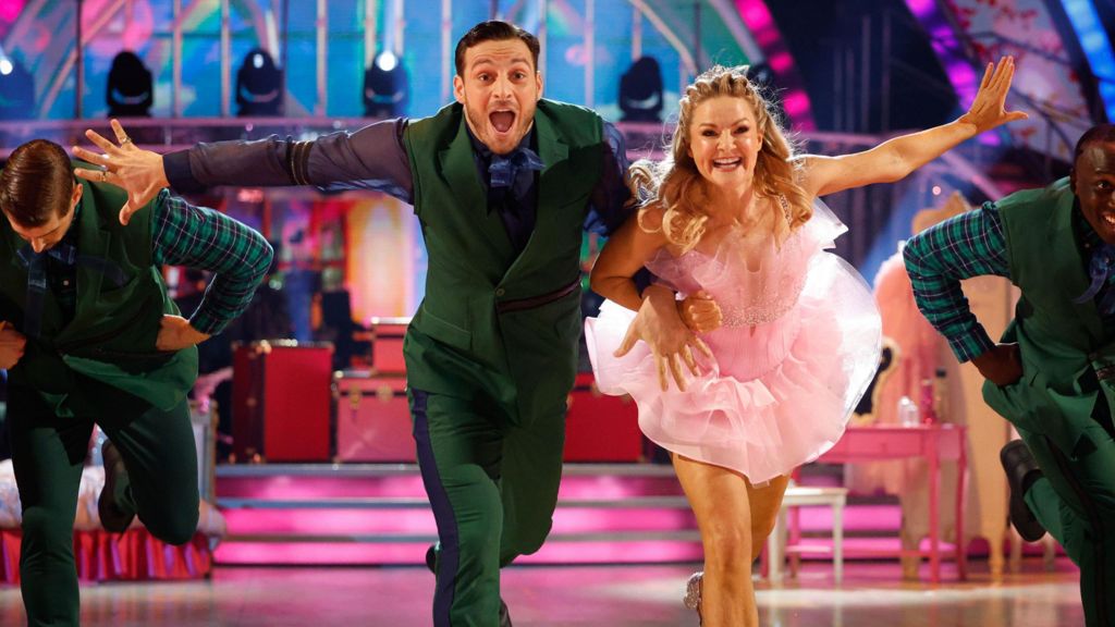 BBC handout photo of Sarah Hadland and Vito Coppola, during the live show of Saturday's Strictly Come Dancing show on BBC1. Picture date: Saturday November 30, 2024. 