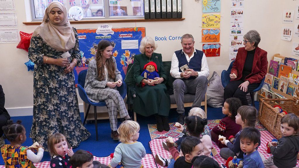 Camilla, the Queen Consort, at Barnardos nursery