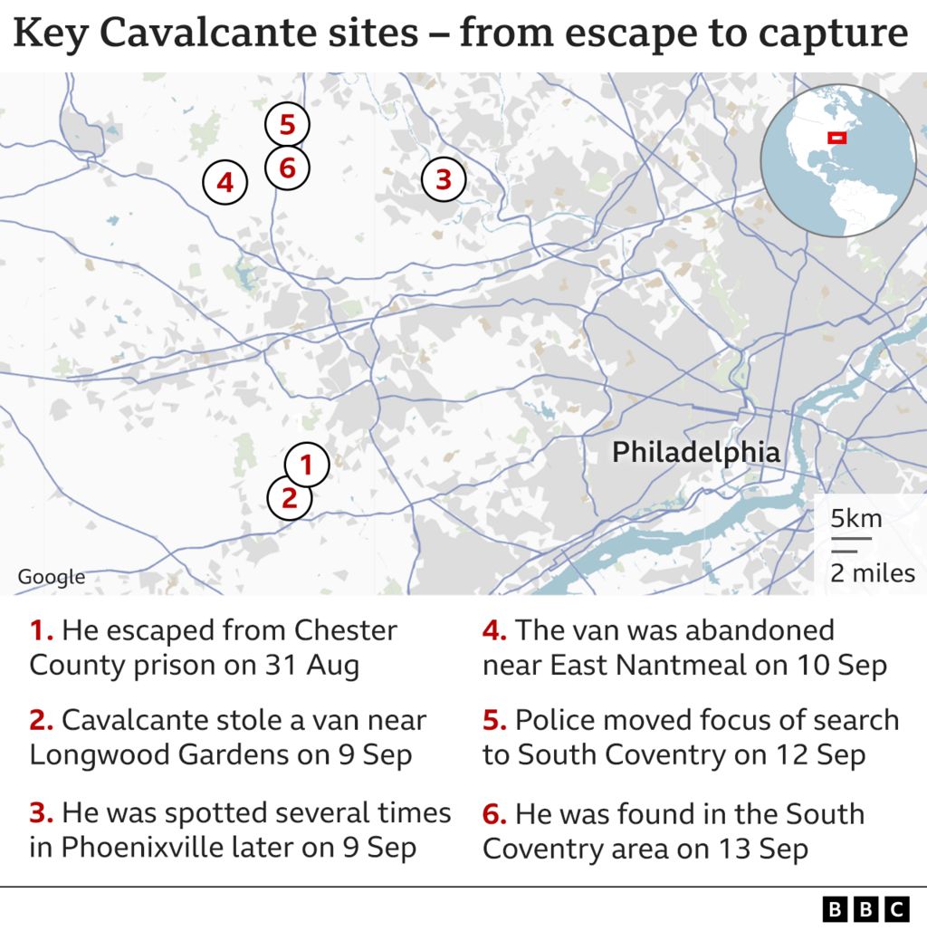 Pennsylvania prison guard fired over Danelo Cavalcante escape - BBC News