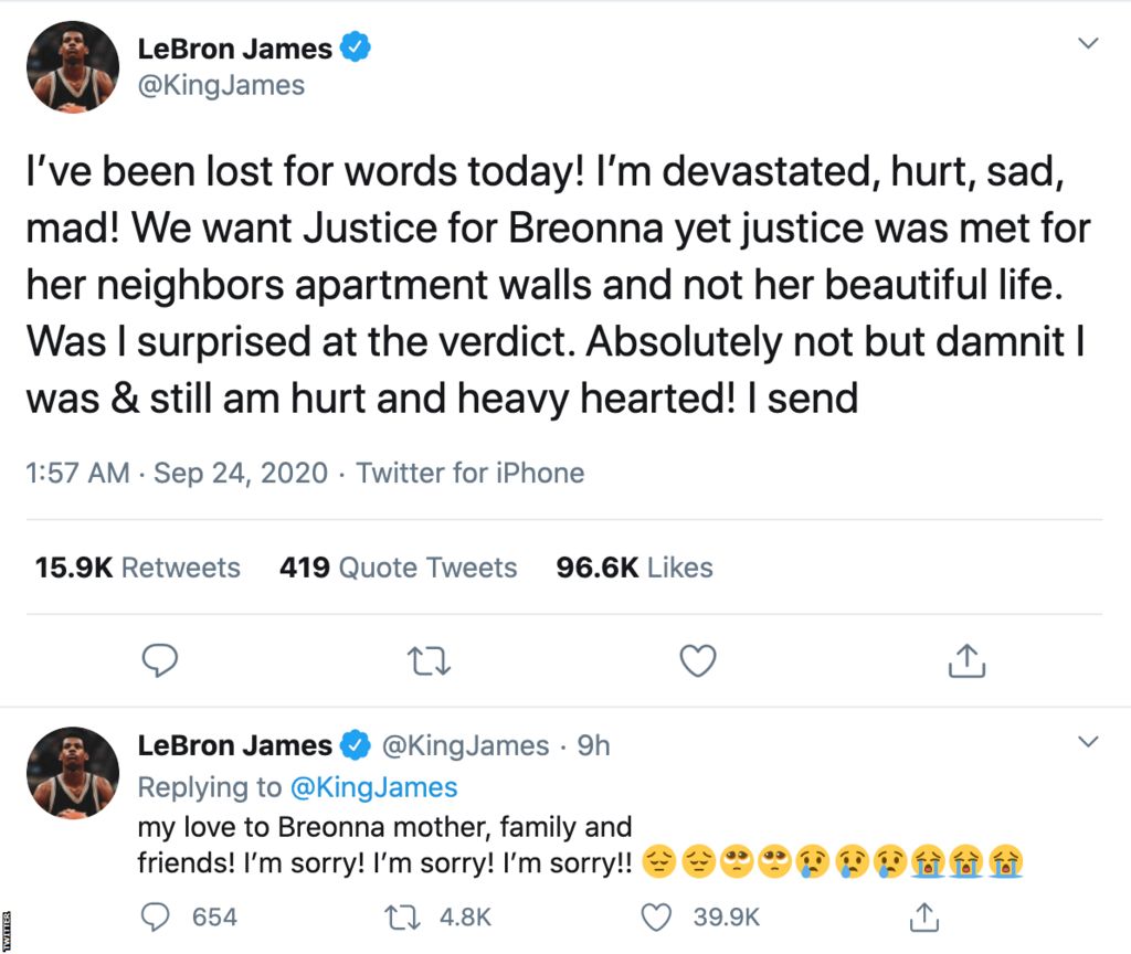 Breonna Taylor Sport Stars React To Decision Not To Charge Police With Breonna Taylor Sport Stars React To Decision Not To Charge Police With
