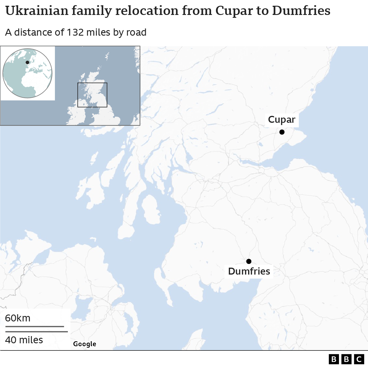 Cupar Dumfries map