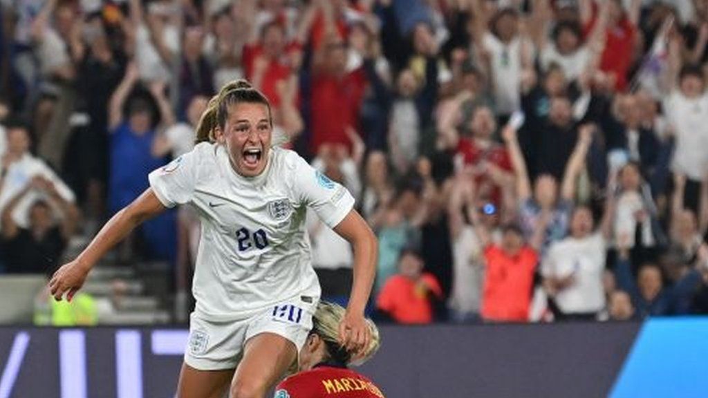 England's Ella Toone celebrates a goal