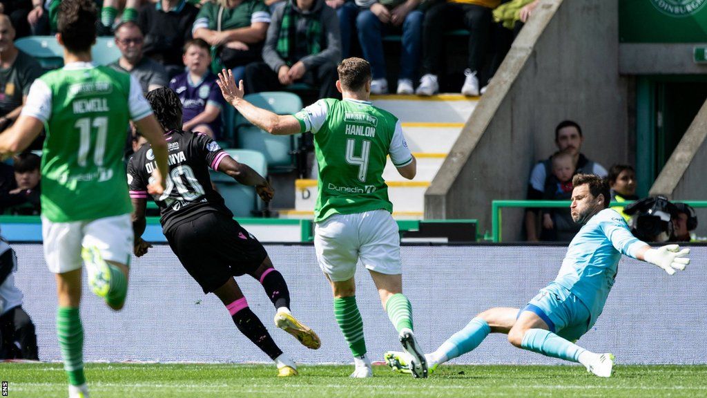 St Mirren's Toyosi Olusanya scores