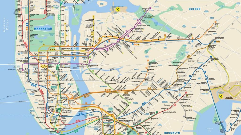 Schematic New York City Subway Map By Inat Nycrail