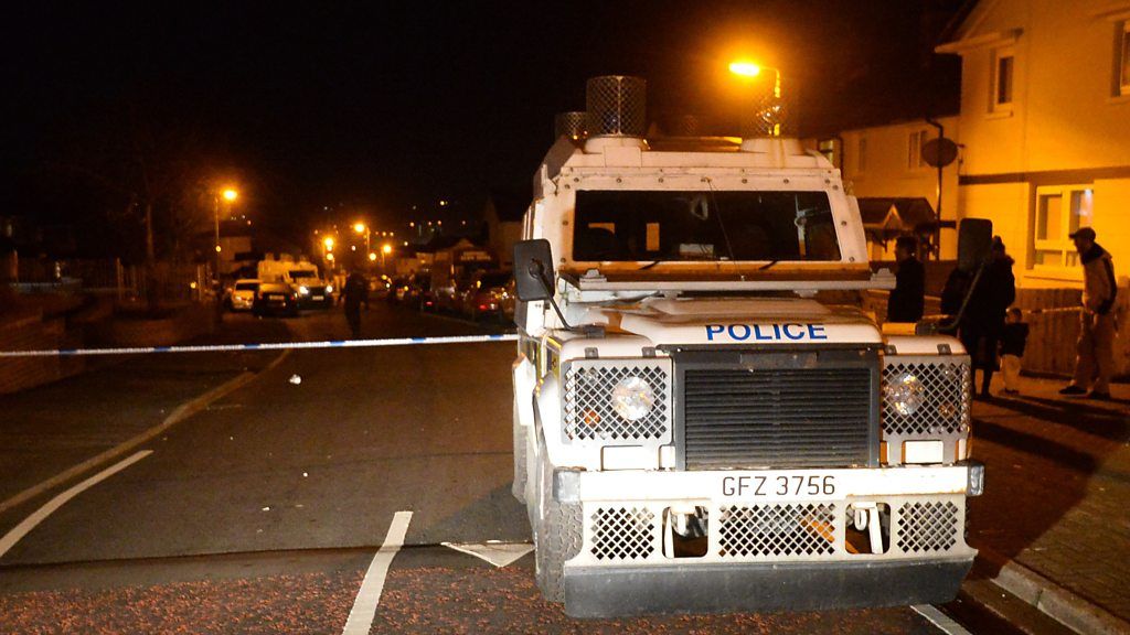 A police Land Rover at the scene of the shooting