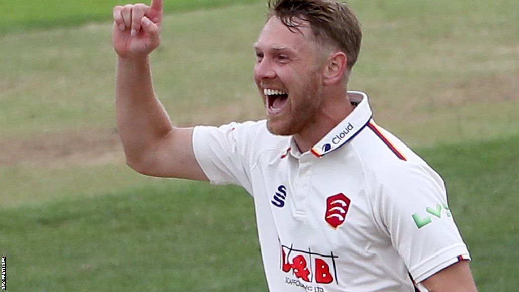 Essex paceman Jamie Porter celebrates wicket