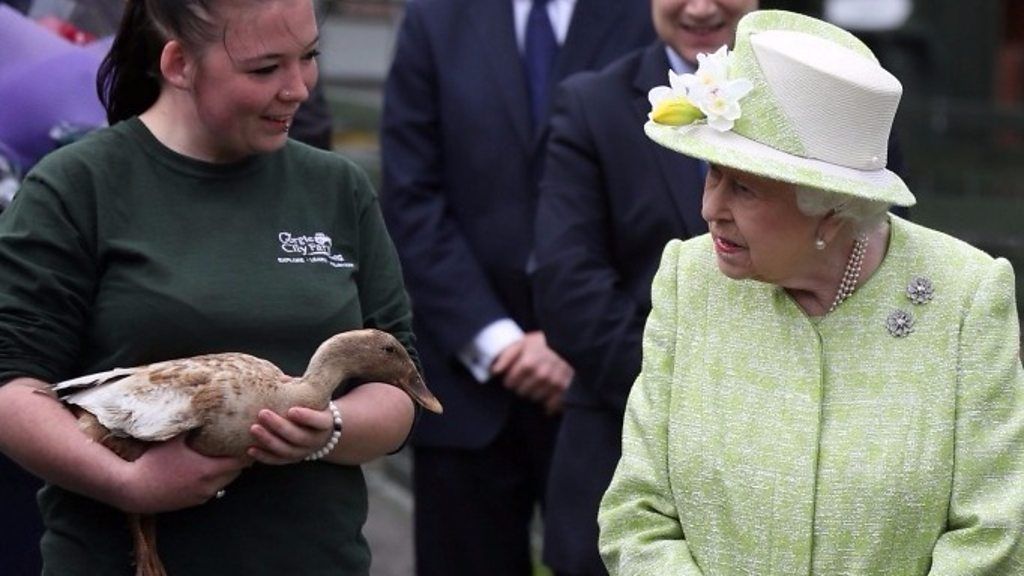 The Queen meets Olive the duck