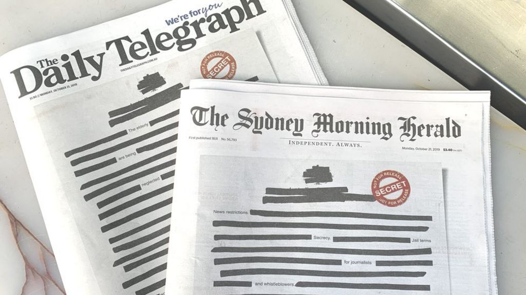 Australian Newspapers Black Out Front Pages In Secrecy - 
