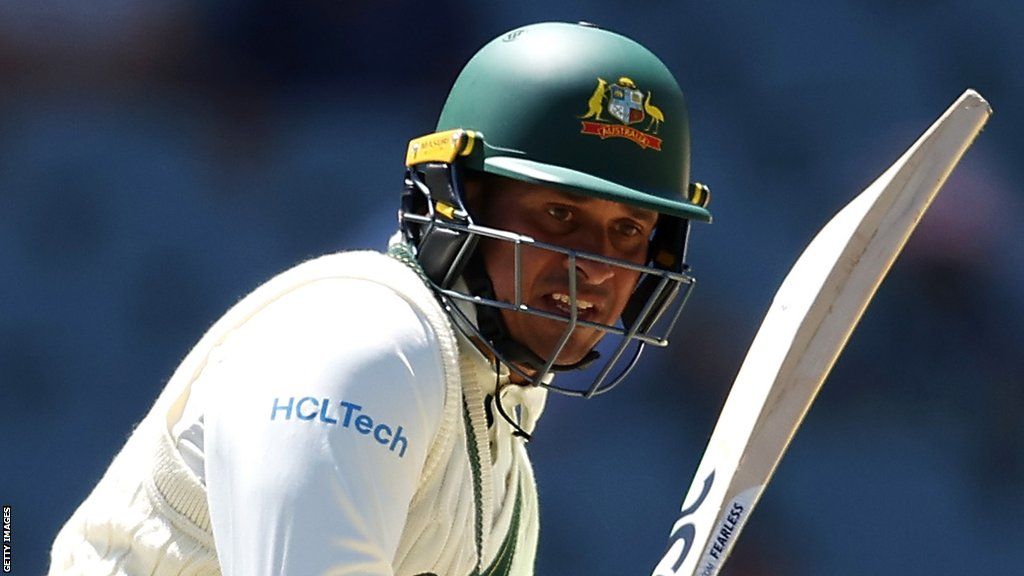 Australia opener Usman Khawaja plays a shot in the opening Test against West Indies