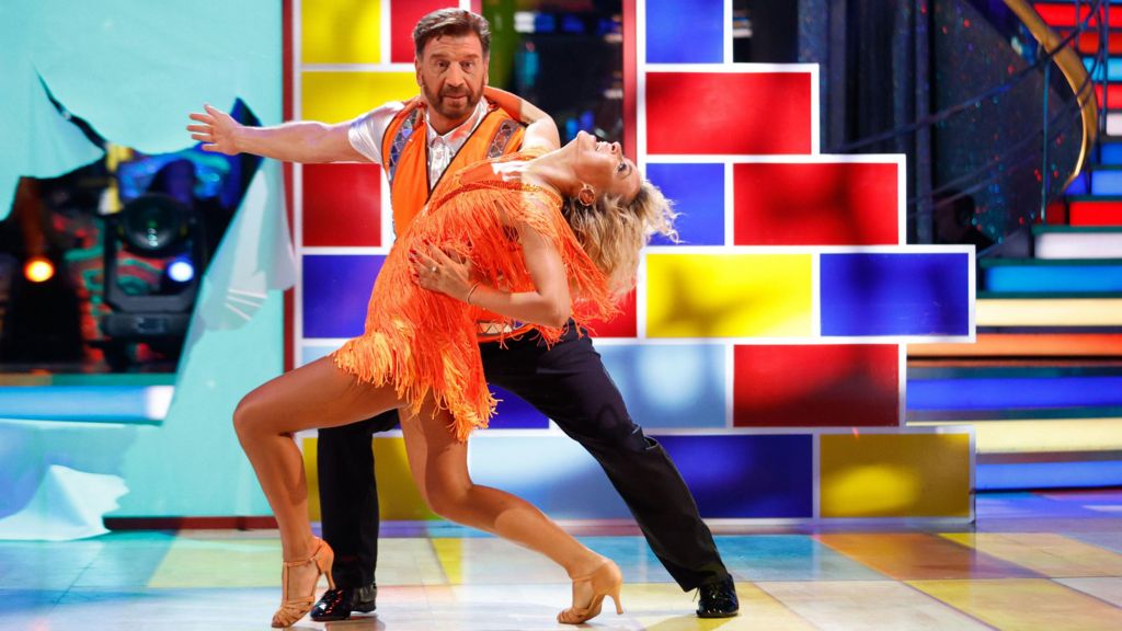 Nick Knowles and Luba Mushtuk, during their appearance on the live show on Saturday for BBC1's Strictly Come Dancing