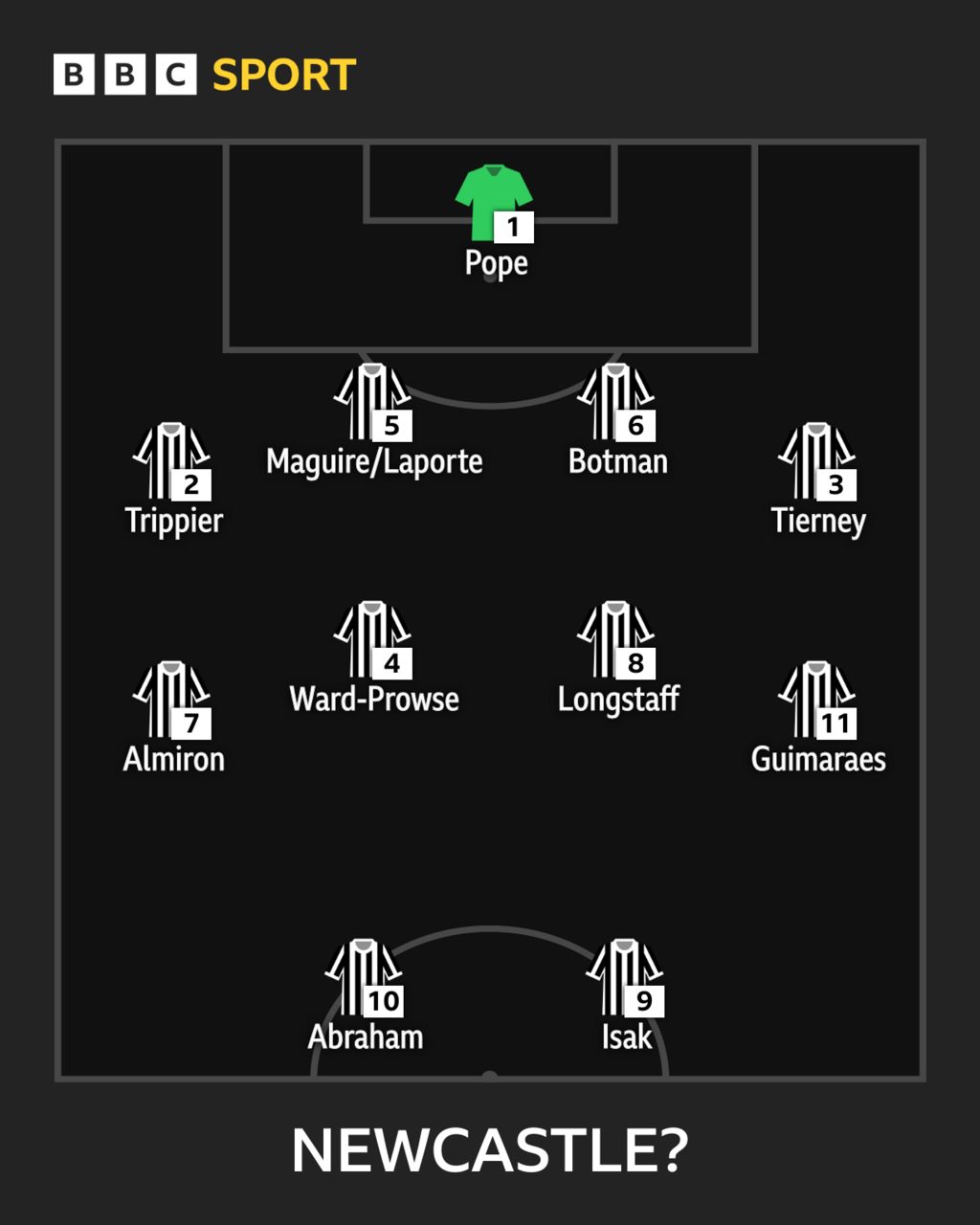 Newcastle Your Chosen Starting XI BBC Sport