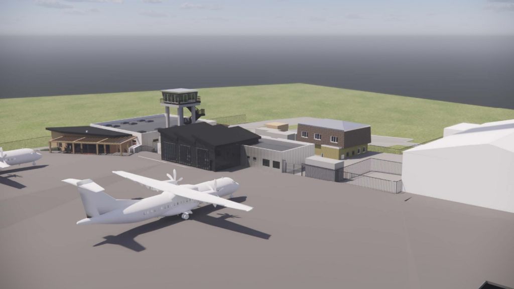An artist's impression of the improvements planned for Alderney Airport