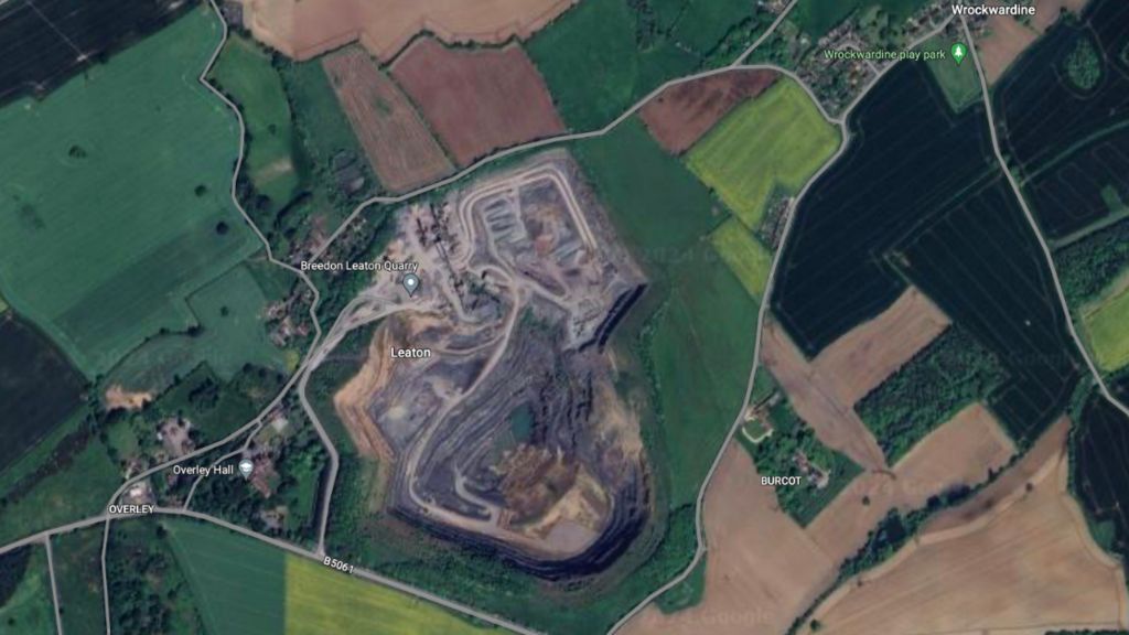 Leaton Quarry from the air