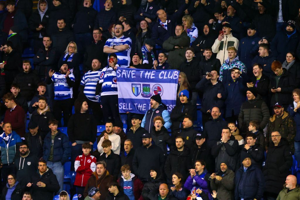  Reading fans protest against the clubs owner Dai Yongge