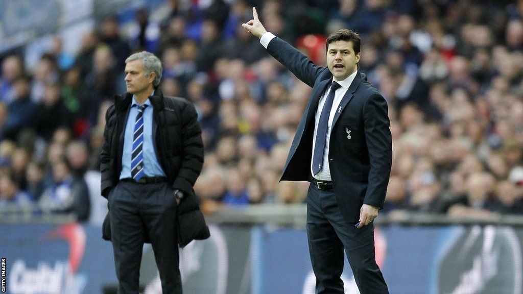 Mauricio Pochettino (right) lost to his current club Chelsea when he took Tottenham to the EFL Cup final in 2015