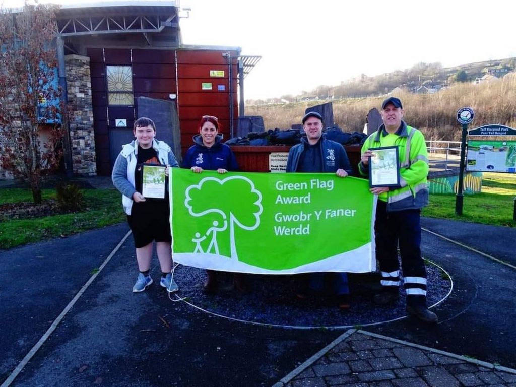 Daniel received a Green Flag Award for his efforts in clearing Merthyr of fly tipping.