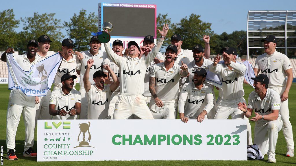 Surrey celebrate their 2023 County Championship title